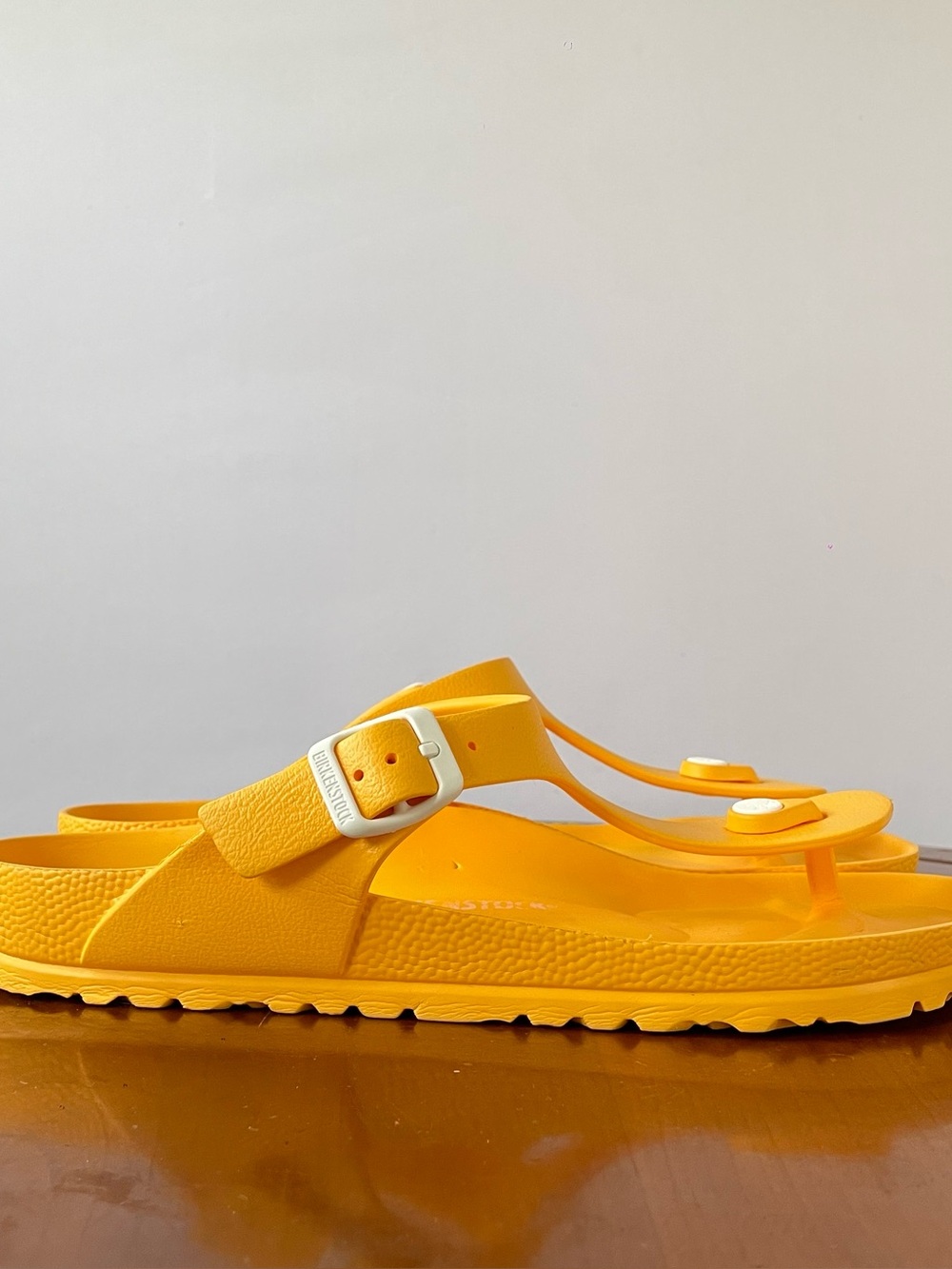 Birkenstock Yellow Thong Sandals with Buckle